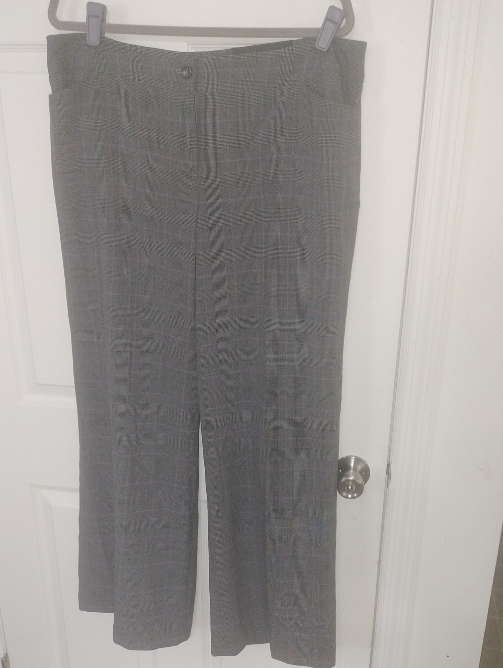 Lane Bryant Gray Plaid Wide-Leg Trousers